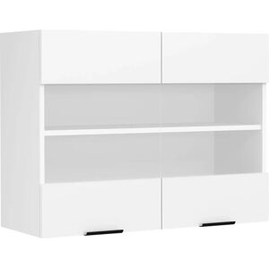 Gabinete de cocina colgado VCM - Blanco, puertas de cristal, 80cm Gabinete de cocina colgado VCM - Blanco, puertas de cristal, 80cm