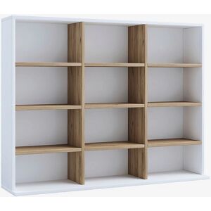 VCM Megosa L Bokhylle - Justerbare hyller - Hvit/Honning eik - 82x102x23cm VCM Megosa L Bokhylle - Justerbare hyller - Hvit/Honning eik - 82x102x23cm
