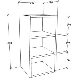 Armario de Pared VCM Esilo - 3 Compartimentos - Blanco - Muebles de Cocina Armario de Pared VCM Esilo - 3 Compartimentos - Blanco - Muebles de Cocina