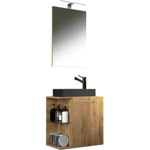 Set de Muebles de Baño Hausa - Solución para Espacio Pequeño con Espejo y Lavabo Set de Muebles de Baño Hausa - Solución para Espacio Pequeño con Espejo y Lavabo