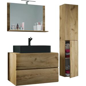 Ensemble salle de bain VCM Lendas - 80cm, Céramique Moderne, Chêne Miel - Publicité Ensemble salle de bain VCM Lendas - 80cm, Céramique Moderne, Chêne Miel - Publicité