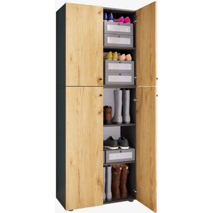 Armario de madera VCM - Antracita - 5 compartimentos - 184 cm - Wardrobe Armario de madera VCM - Antracita - 5 compartimentos - 184 cm - Wardrobe