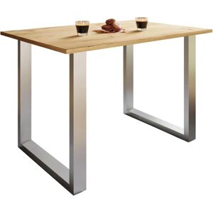 Ebuy24 XonaU Mesa de comedor 110x80cm - Decor de roble, plateado Ebuy24 XonaU Mesa de comedor 110x80cm - Decor de roble, plateado