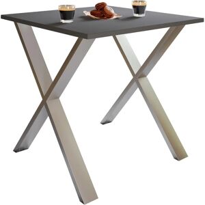 Table à manger XonaX Ebuy24 - Anthracite & Argent - 80x50 - Publicité Table à manger XonaX Ebuy24 - Anthracite & Argent - 80x50 - Publicité