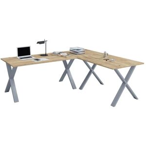 VCM my office Lona Bureau chêne miel X-Pied 130x50cm - Publicité VCM my office Lona Bureau chêne miel X-Pied 130x50cm - Publicité