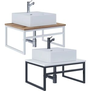 VCM 2-teiliges Badezimmer-Set - Weiß, Honigeiche - Modernes Design VCM 2-teiliges Badezimmer-Set - Weiß, Honigeiche - Modernes Design