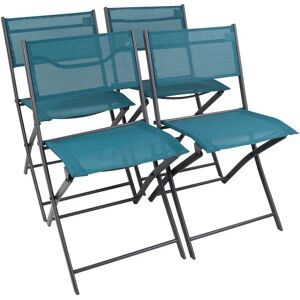 VCM 4er Set Gartenstühle - Klappbar, Blau - Gartenmöbel VCM 4er Set Gartenstühle - Klappbar, Blau - Gartenmöbel