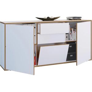 Armario de almacenamiento VCM Salia - Blanco, Roble miel - 160x32x74cm Armario de almacenamiento VCM Salia - Blanco, Roble miel - 160x32x74cm