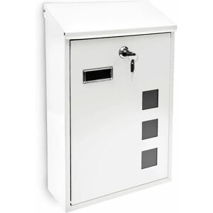 Relaxdays White Mail Box with 3 Windows - Mail Box Relaxdays White Mail Box with 3 Windows - Mail Box