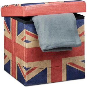 Relaxdays Pouf con Contenitore - Quadrato - Multicolore Relaxdays Pouf con Contenitore - Quadrato - Multicolore