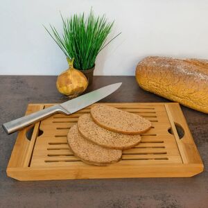 Relaxdays Bamboo Bread Cutting Board with Crumb Tray - Kitchen Tool Relaxdays Bamboo Bread Cutting Board with Crumb Tray - Kitchen Tool