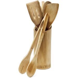 Relaxdays Bamboo Kitchen Utensil Set - 7 Pieces, 30cm Relaxdays Bamboo Kitchen Utensil Set - 7 Pieces, 30cm
