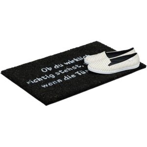 Relaxdays Black Rectangular Coconut Doormat - Indoor/Outdoor Relaxdays Black Rectangular Coconut Doormat - Indoor/Outdoor