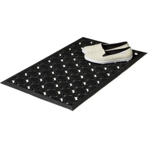 Relaxdays Door Mat - 75x45cm Rectangle Black Rubber Indoor Outdoor Relaxdays Door Mat - 75x45cm Rectangle Black Rubber Indoor Outdoor