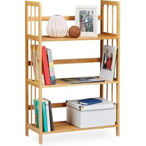 Relaxdays Bamboo Shelf Unit - Natural Wood Storage Organizer Relaxdays Bamboo Shelf Unit - Natural Wood Storage Organizer