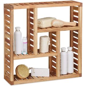 Relaxdays Walnut Wall Shelf - 5 Compartments - Bathroom, Kitchen, Living Room - 50x15x15 cm Relaxdays Walnut Wall Shelf - 5 Compartments - Bathroom, Kitchen, Living Room - 50x15x15 cm