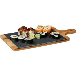 Relaxdays Bamboo Slate and Serving Tray - Rustic Kitchen Cutting Board Relaxdays Bamboo Slate and Serving Tray - Rustic Kitchen Cutting Board