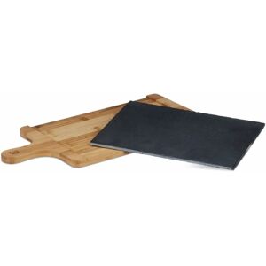 Relaxdays Bamboo Slate and Serving Tray - Rustic Kitchen Cutting Board Relaxdays Bamboo Slate and Serving Tray - Rustic Kitchen Cutting Board