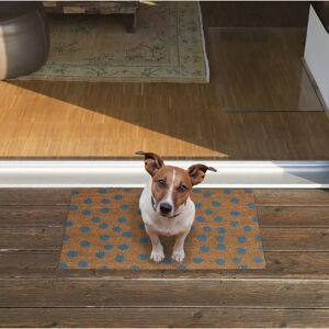 Relaxdays Beige Blue Rectangular Coconut Doormat - Indoor/Outdoor Decor Relaxdays Beige Blue Rectangular Coconut Doormat - Indoor/Outdoor Decor