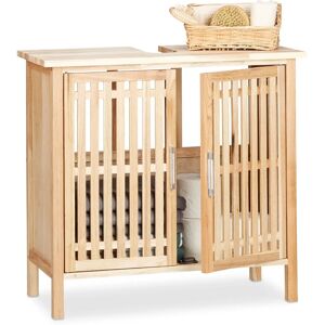 Relaxdays Walnut Bathroom Cabinet - Compact, Natural & Easy to Assemble Relaxdays Walnut Bathroom Cabinet - Compact, Natural & Easy to Assemble