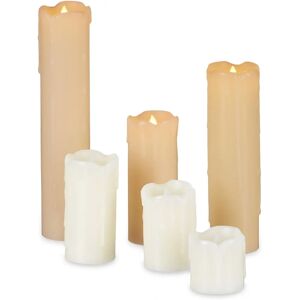 Relaxdays LED Candles - Set 6, Varied Sizes, Flameless Relaxdays LED Candles - Set 6, Varied Sizes, Flameless