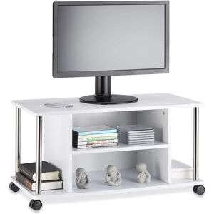 Relaxdays White TV Stand with Wheels - TV & Audio Equipment Relaxdays White TV Stand with Wheels - TV & Audio Equipment