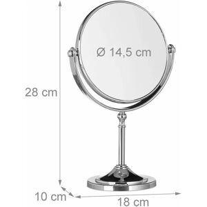 Relaxdays 10021949 makeup mirror - Magnifying, Round, Double-sided Relaxdays 10021949 makeup mirror - Magnifying, Round, Double-sided