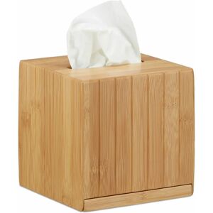 Relaxdays Bamboo Tissue Box - 14x14x14cm, Natural Decor Relaxdays Bamboo Tissue Box - 14x14x14cm, Natural Decor