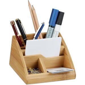 Organizér na psací stůl z bambusu Relaxdays - 5 přihrádek, kompaktní Organizér na psací stůl z bambusu Relaxdays - 5 přihrádek, kompaktní