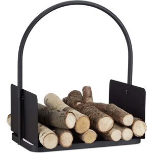 RELAXDAYS Firewood Basket Large Black Modern Design - Firewood Basket RELAXDAYS Firewood Basket Large Black Modern Design - Firewood Basket