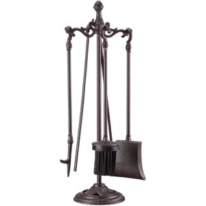 RELAXDAYS Fireplace Accessories Set - 5 Tools in Rustic Style RELAXDAYS Fireplace Accessories Set - 5 Tools in Rustic Style