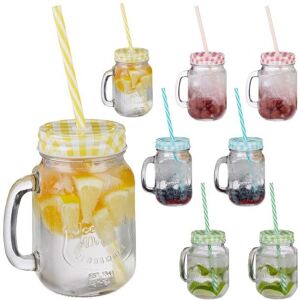Relaxdays 10023415 8 pc Drinkware Set - Colorful Retro Style Relaxdays 10023415 8 pc Drinkware Set - Colorful Retro Style