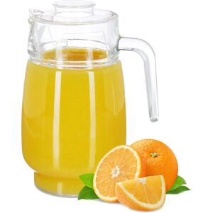 Relaxdays Glass Jug with Lid - 1.5L - Elegant Drink Dispenser Relaxdays Glass Jug with Lid - 1.5L - Elegant Drink Dispenser