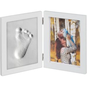 Relaxdays Baby Footprint Frame - Hand & Foot Mold Kit - White Relaxdays Baby Footprint Frame - Hand & Foot Mold Kit - White