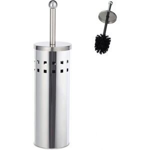 Relaxdays Toilet Brush Set - Stainless Steel, Black/Silver Relaxdays Toilet Brush Set - Stainless Steel, Black/Silver