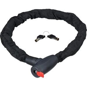 Relaxdays Bike Lock with Chain 100cm Black Relaxdays Bike Lock with Chain 100cm Black