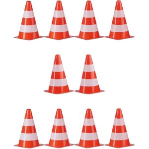 Relaxdays Traffic Cones Set of 10 - Durable, Stackable, 22cm Relaxdays Traffic Cones Set of 10 - Durable, Stackable, 22cm