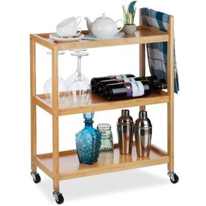 Relaxdays Bambus Servierwagen mit 3 Ebenen - Natürlicher Stil Relaxdays Bambus Servierwagen mit 3 Ebenen - Natürlicher Stil