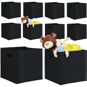 Relaxdays 10 Felt Storage Baskets Square Handles 30x30x30cm - Storage Relaxdays 10 Felt Storage Baskets Square Handles 30x30x30cm - Storage