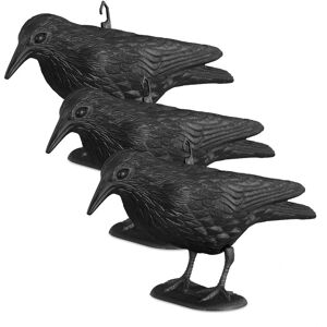 Relaxdays - 3x Crow Scarecrows - Garden Decor - 38cm Black Relaxdays - 3x Crow Scarecrows - Garden Decor - 38cm Black