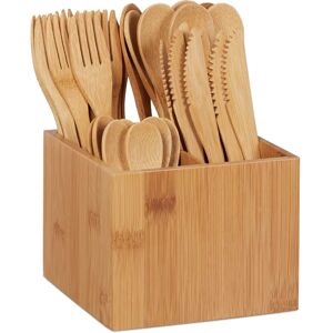 Relaxdays Bamboo Cutlery Set - Natural, Reusable, for 10 People Relaxdays Bamboo Cutlery Set - Natural, Reusable, for 10 People