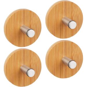 Relaxdays Bamboo Stainless Steel Adhesive Hooks Set Relaxdays Bamboo Stainless Steel Adhesive Hooks Set