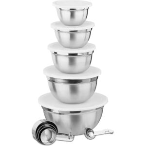Relaxdays Edelstahl Küchen-Set - Rührschüsseln, Messbecher & Löffel Relaxdays Edelstahl Küchen-Set - Rührschüsseln, Messbecher & Löffel