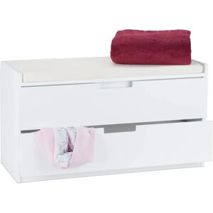 Relaxdays White Storage Bench with Cushions - 48.5x87x38 cm Relaxdays White Storage Bench with Cushions - 48.5x87x38 cm