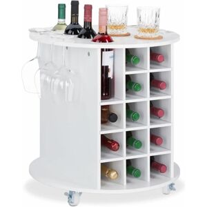 Étagère à vin blanche Relaxdays pour 17 bouteilles avec 6 porte-verres - Publicité Étagère à vin blanche Relaxdays pour 17 bouteilles avec 6 porte-verres - Publicité