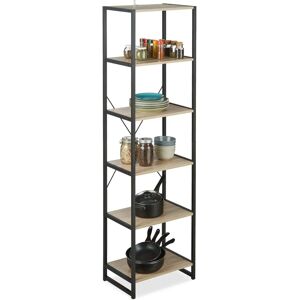 RELAXDAYS Wooden Industrial Shelf - 6 Shelves - 180x50x35cm RELAXDAYS Wooden Industrial Shelf - 6 Shelves - 180x50x35cm