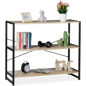 Relaxdays Industrial Wooden Shelf with 3 Adjustable Shelves - 80x95x35cm Relaxdays Industrial Wooden Shelf with 3 Adjustable Shelves - 80x95x35cm
