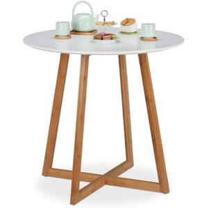Relaxdays Scandinavian Bamboo Round Dining Table - Small Space - 2 Persons Relaxdays Scandinavian Bamboo Round Dining Table - Small Space - 2 Persons