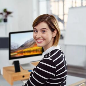 Relaxdays Bamboo Monitor Mount - Ergonomic Desk Organizer Relaxdays Bamboo Monitor Mount - Ergonomic Desk Organizer