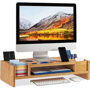 Relaxdays Monitor Mount - Ergonomic Bamboo Stand for Screens Relaxdays Monitor Mount - Ergonomic Bamboo Stand for Screens
